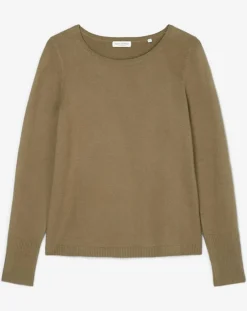 Pull en Coton, Laine & Alpaga mélangés Basique marron