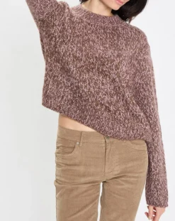 Pull en Laine & Alpaga mélangés marron