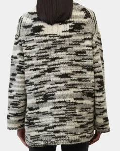 Pull en Laine & Alpaga mélangés noir/gris