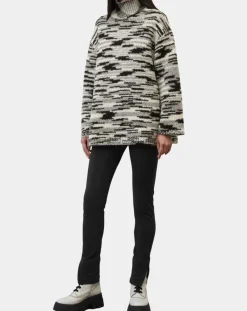 Pull en Laine & Alpaga mélangés noir/gris