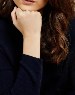 Pull en Laine & Cachemire Clémence Col rond bleu marine