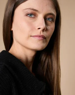 Pull en Laine & Cachemire mélangés Maia 1/2 zip noir