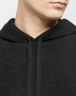 Pull en Laine & Cachemire Hoodie noir