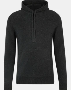 Pull en Laine & Cachemire Hoodie noir