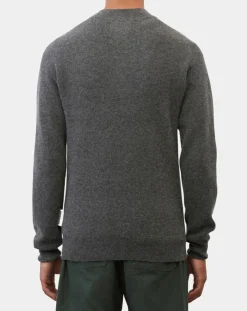 Pull en Laine & Coton à boutons gris