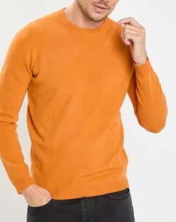 Pull en Laine & Coton orange