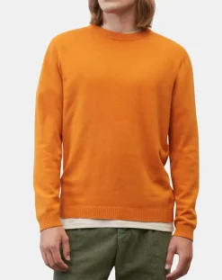 Pull en Laine & Coton orange