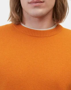 Pull en Laine & Coton orange