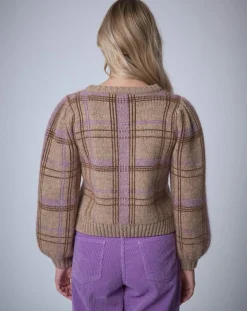 Pull en Laine & Mohair mélangés Maille Carreaux unique