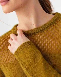 Pull en Laine & Mohair mélangés Cleo curry