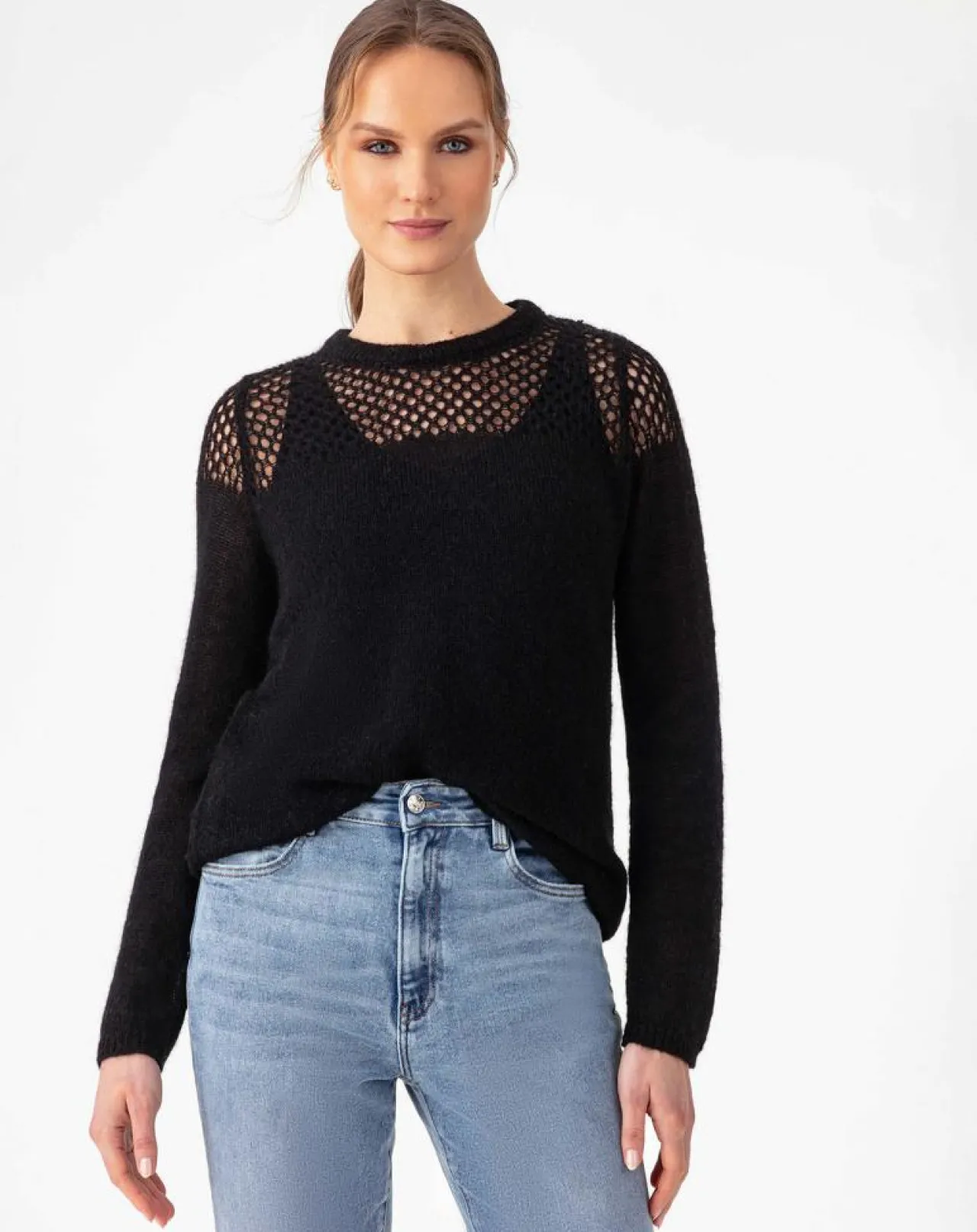 Pull en Laine & Mohair mélangés Cleo noir