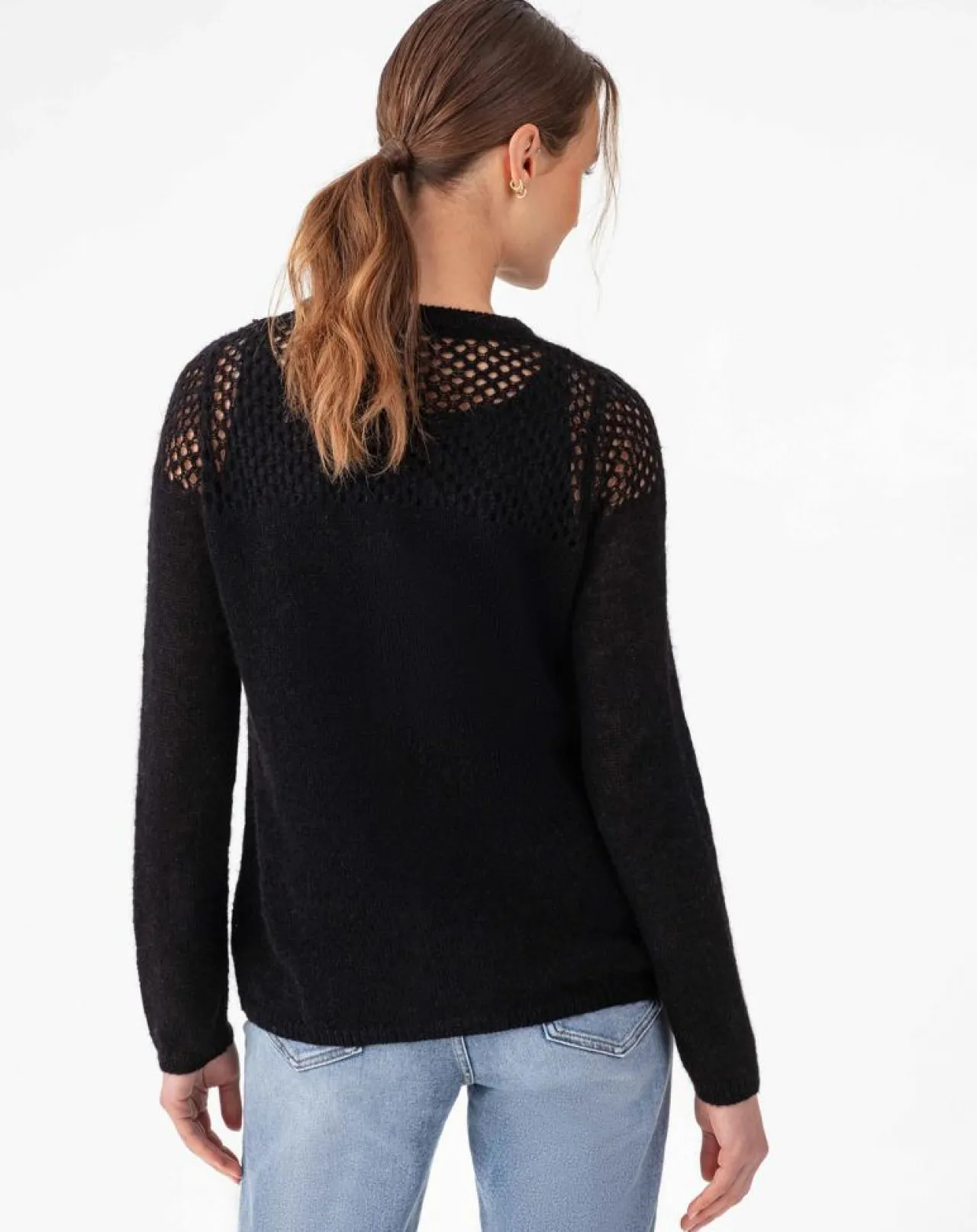 Pull en Laine & Mohair mélangés Cleo noir