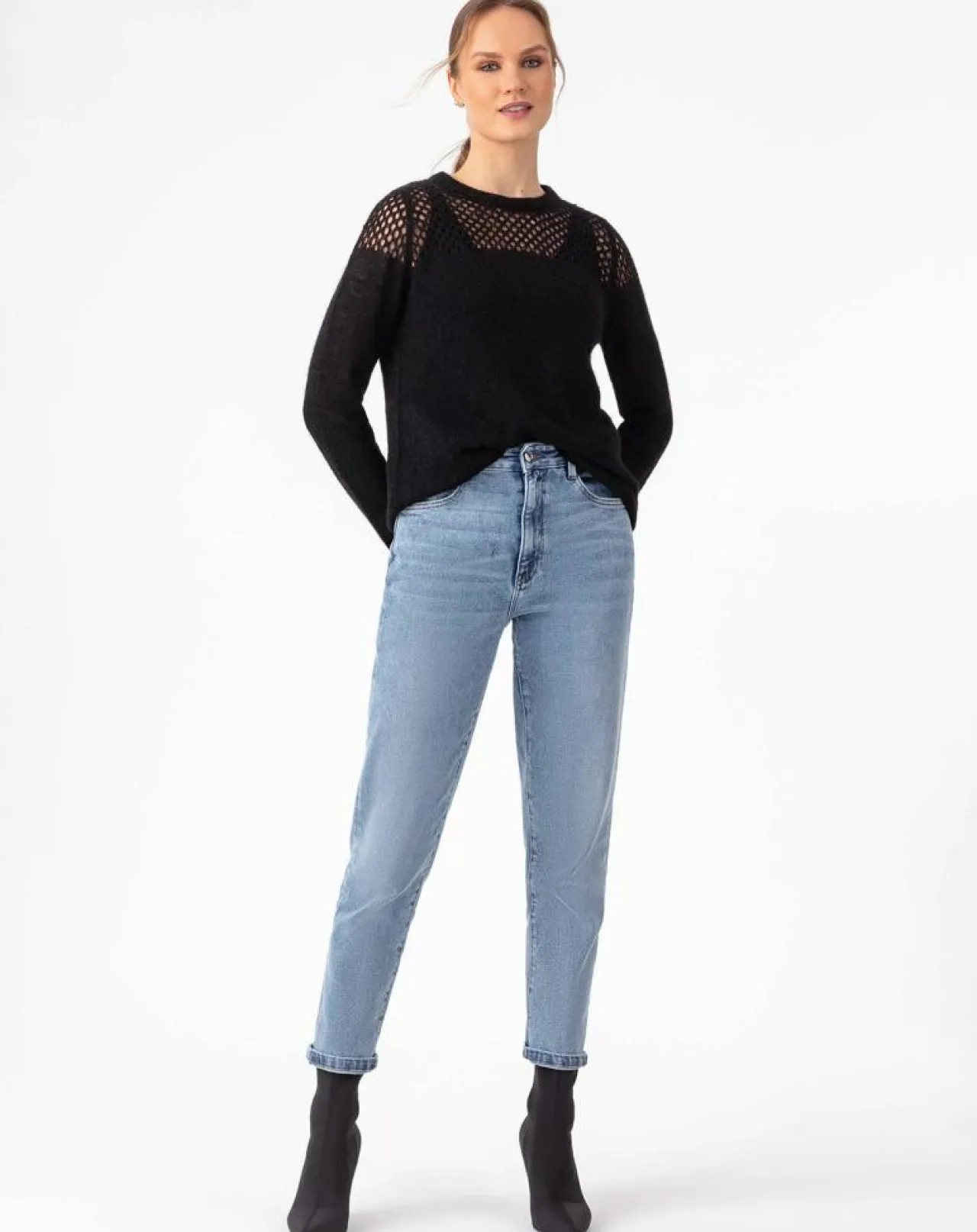 Pull en Laine & Mohair mélangés Cleo noir