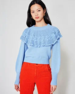 Pull en Laine mélangée Babydoll Rosalie bleu