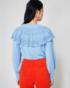 Pull en Laine mélangée Babydoll Rosalie bleu