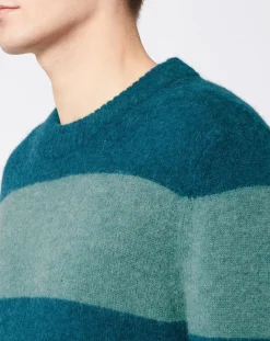Pull en Laine mélangée Bold rayé bleu/vert