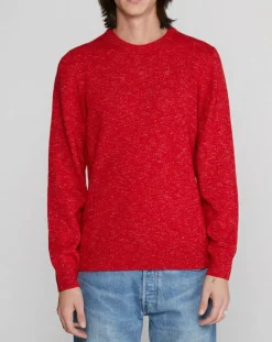 Pull en Laine mélangée chinée rouge