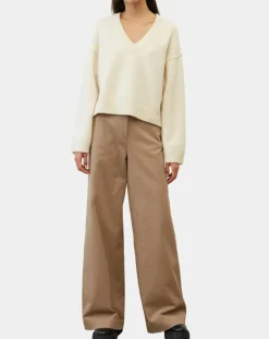 Pull en Laine mélangée col V écru