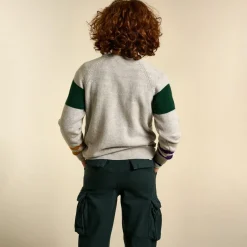 Pull en Laine mélangée Gimro rayé gris/bleu