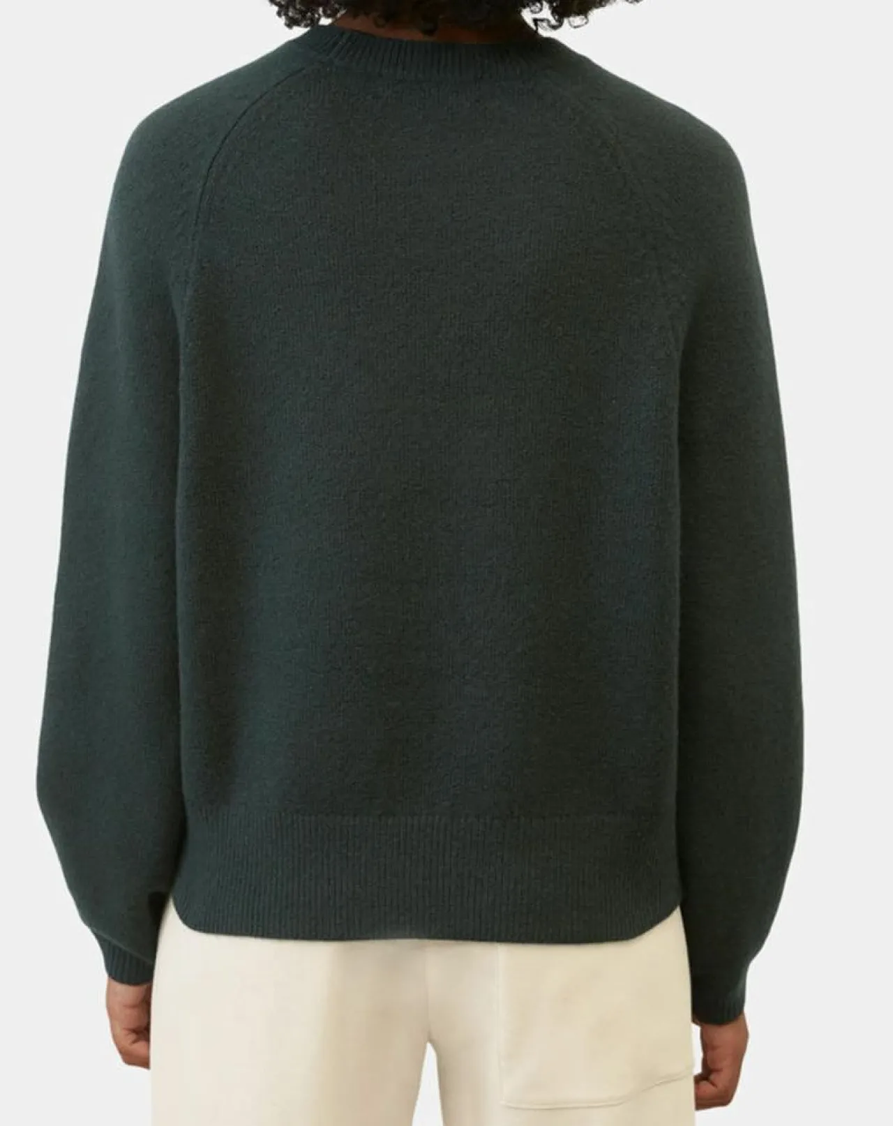 Pull en Laine mélangée manches raglans vert foncé