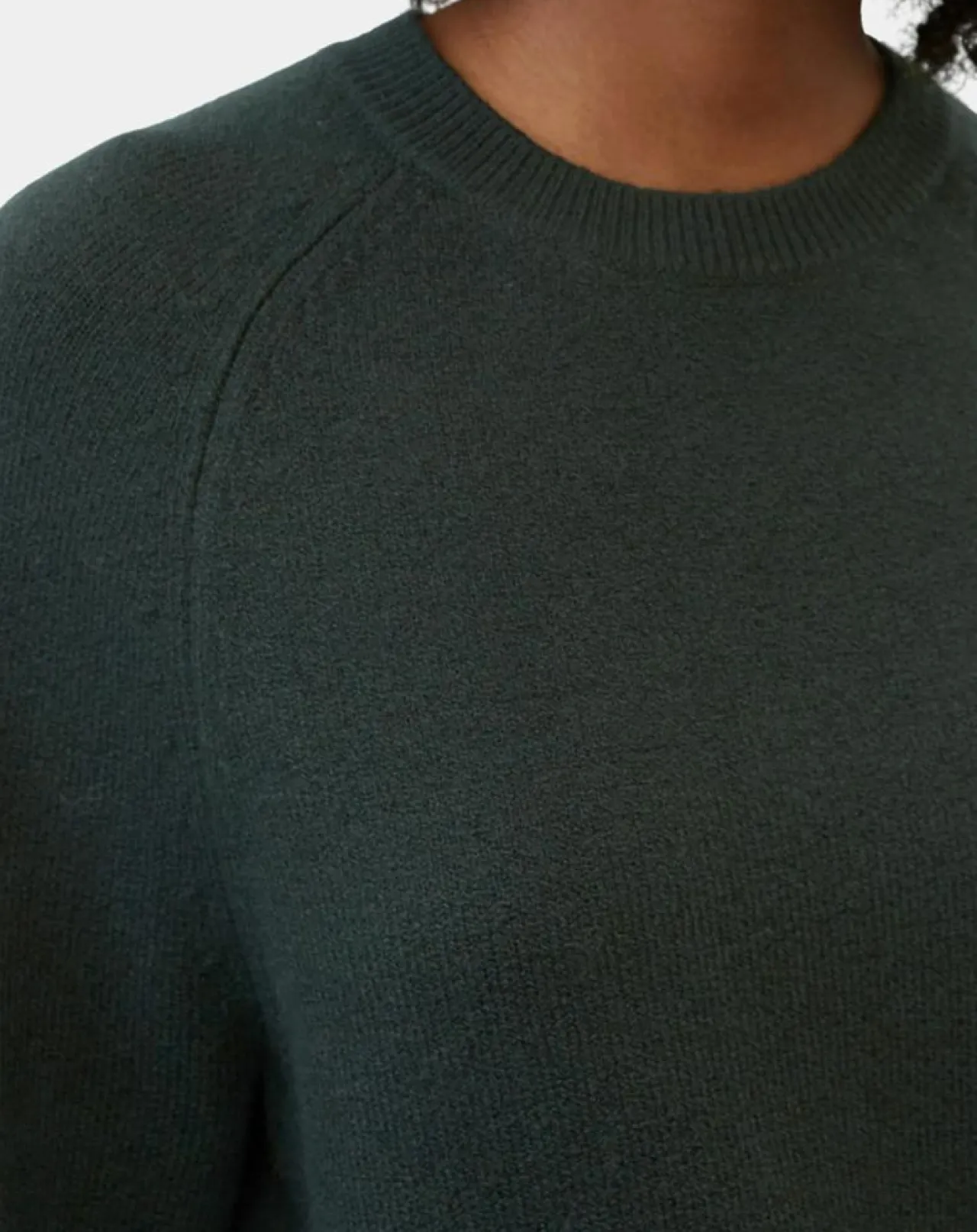 Pull en Laine mélangée manches raglans vert foncé