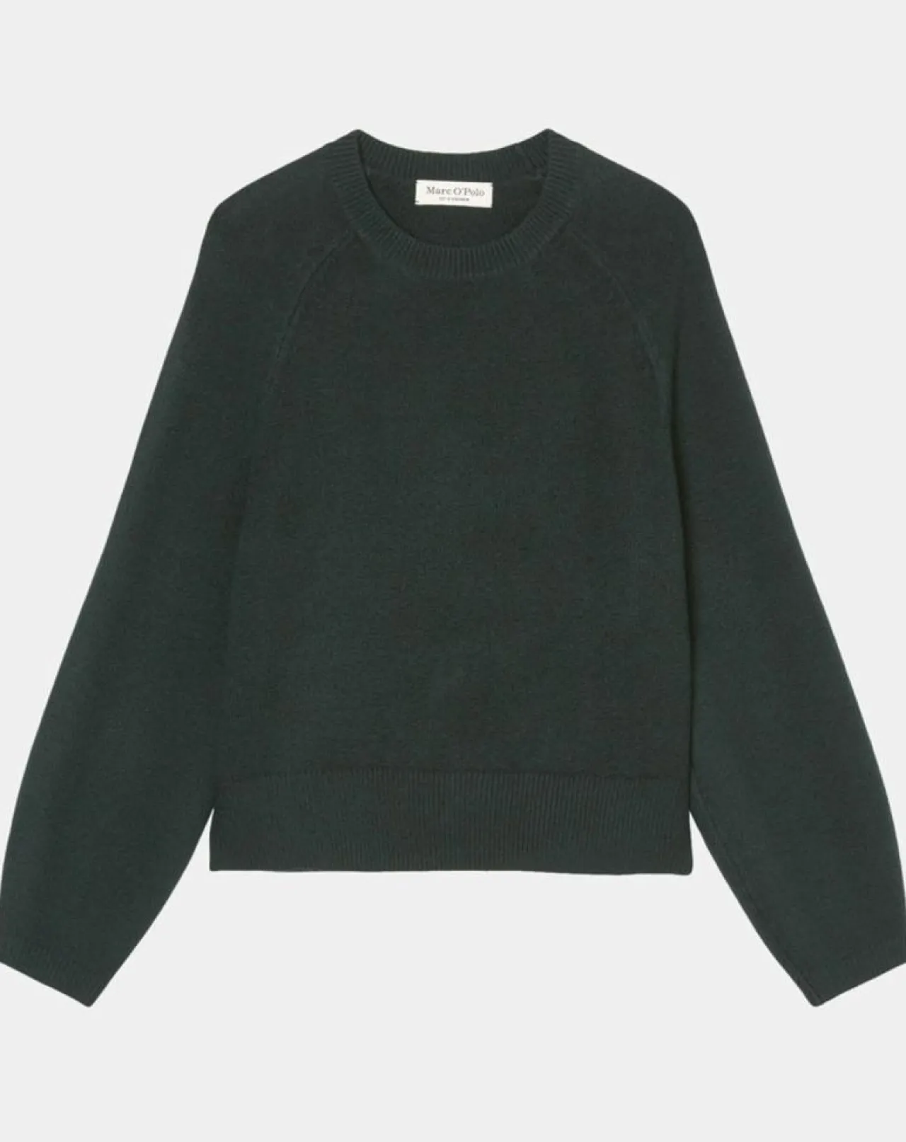 Pull en Laine mélangée manches raglans vert foncé