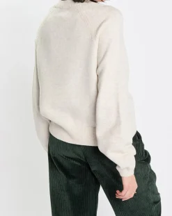 Pull en Laine mélangée manches raglans écru