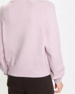 Pull en Laine mélangée manches raglans violet clair
