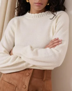Pull en Laine mélangée Tiziri écru
