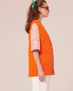 Pull en Laine mérinos & Alpaga orange