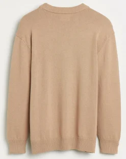 Pull en Maille de coton Rachi col rond camel