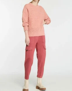 Pull en Maille pointelle mousseuse vieux rose