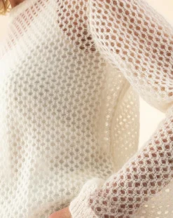 Pull en Mohair & Laine mélangés Meryl écru