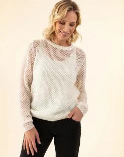 Pull en Mohair & Laine mélangés Meryl écru