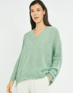 Pull en Mohair mélangé Anouk vert