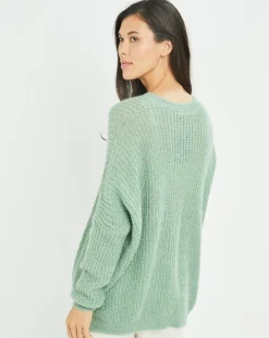 Pull en Mohair mélangé Anouk vert