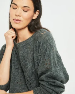 Pull en Mohair mélangé Ella gris jade