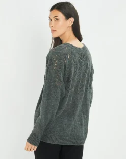 Pull en Mohair mélangé Ella gris jade