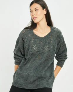 Pull en Mohair mélangé Ella gris jade