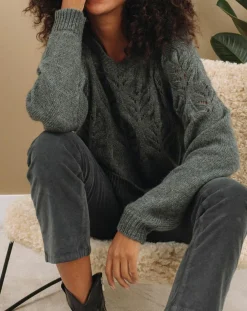 Pull en Mohair mélangé Ella gris jade