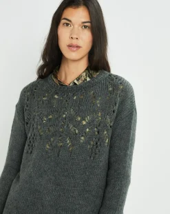 Pull en Mohair mélangé Ella gris jade