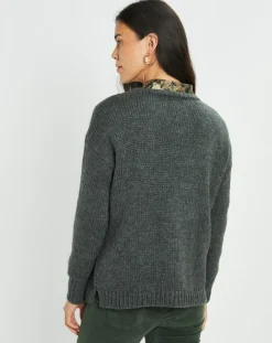 Pull en Mohair mélangé Ella gris jade