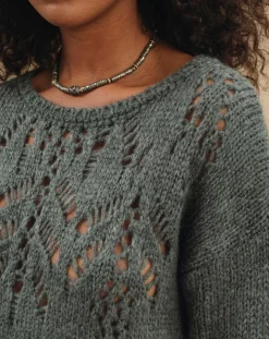 Pull en Mohair mélangé Ella gris jade