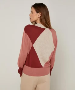 Pull Eugénie en Laine mélangée beige/rose