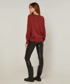 Pull Evelyne en Laine mélangée rouge brique