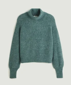 Pull Francesca col roulé vert de gris