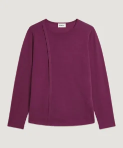 Pull Frieda 100% laine col rond violet cassis