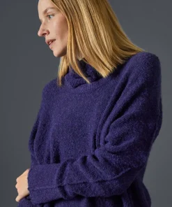 Pull Églantine col amovible violet foncé