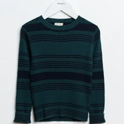 Pull Glava à rayures vert émeraude/noir