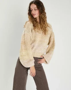 Pull Jade beige/blanc
